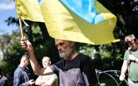 Акція протесту проти рішення про заміну Михайла Федорова на посаді міністра оборони в Києві, Україна