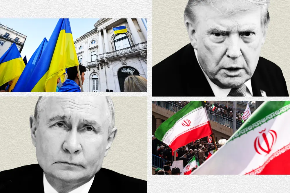 ілюстрація де зображені два президенти США та Росії