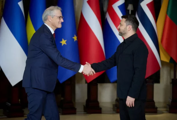 Президент України Володимир Зеленський зустрівся з прем'єр-міністром Норвегії Йонасом Гаром Сторе перед засіданням «Коаліції охочих» 24 лютого 2026 року