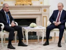 Президент Росії Володимир Путін (праворуч) та прем’єр-міністр Вірменії Нікол Пашинян зустрілися в Кремлі в Москві 1 квітня