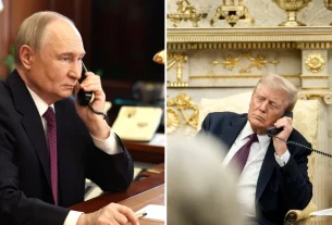 телефона розмова між Путіним та Трампом на ілюстрації