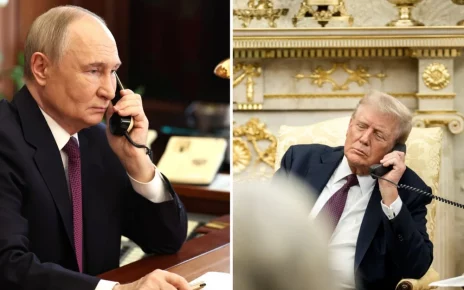 телефона розмова між Путіним та Трампом на ілюстрації