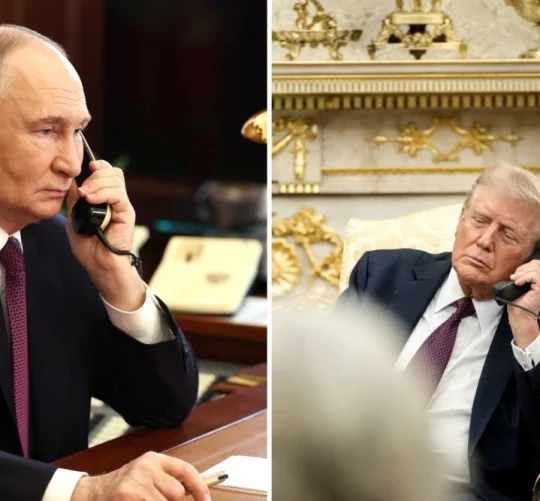 телефона розмова між Путіним та Трампом на ілюстрації