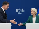 Президент Європейської комісії Урсула фон дер Ляєн (праворуч) та Генеральний секретар НАТО Марк Рютте на прес-конференції в Брюсселі, середа, 2 вересня 2026 року.