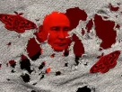 ілюстрація Путіна з метеликами які з'їдають тканину