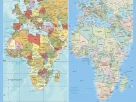 Африка на традиційній карті світу, створеній за проекцією Меркатора (ліворуч), та на карті «Equal Earth» 2018 року (праворуч)