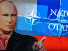 ілюстрація Путіна на фоні прапору НАТО