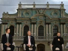 Американські посланці Джаред Кушнер і Стів Віткофф разом із президентом України Володимиром Зеленським на спільній прес-конференції після переговорів у Києві в неділю