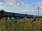 зупинений потяг в Україні для евакуації людей під час атаки дронів
