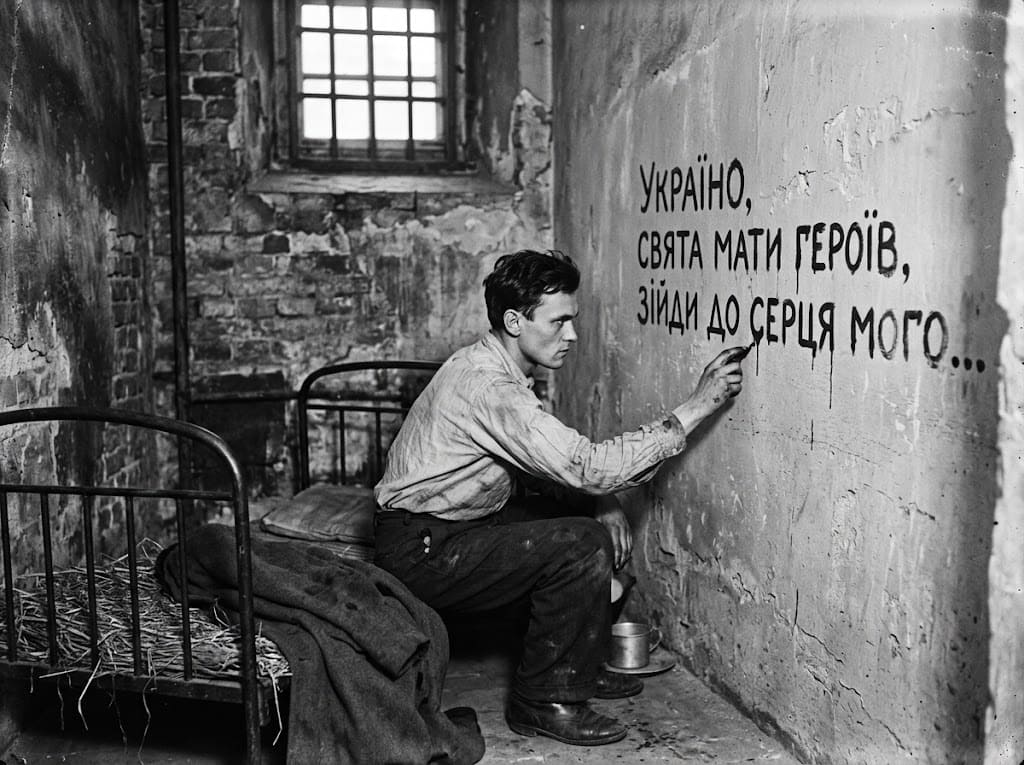 Осип Мощак пише Молитву українського націоналіста кров'ю