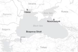 карта де зображено Чорне море та оточуючі його держави