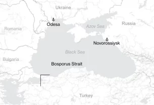 карта де зображено Чорне море та оточуючі його держави
