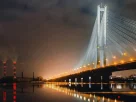 Південний міст у Києві у вечорі