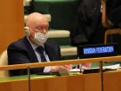 Василь Небензя, постійний представник Росії при Організації Об’єднаних Націй, робить нотатки під час засідання Ради Безпеки ООН у Нью-Йорку