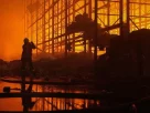 Ліквідація пожежі після удару по енергетиці України