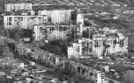 Зруйноване місто Олешки, Україна
