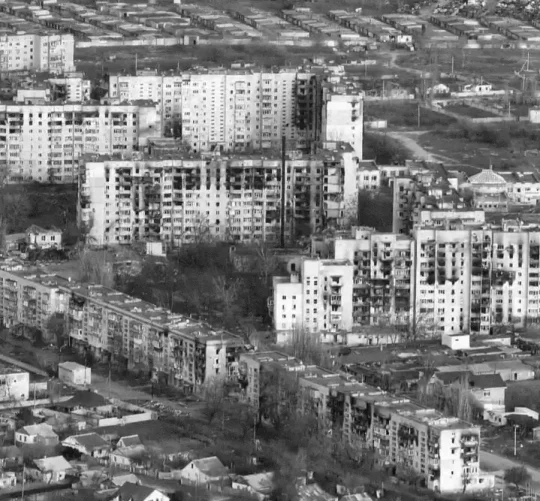Зруйноване місто Олешки, Україна