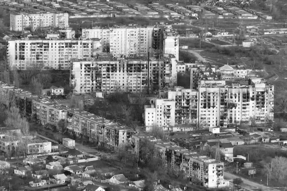 Зруйноване місто Олешки, Україна