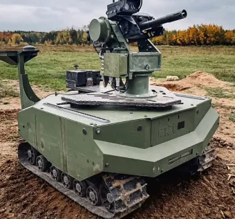 Безпілотний наземний транспортний засіб (UGV) GEREON від ARX Robotics з роботом SABER від Roboneers