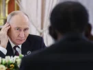 Президент Росії Володимир Путін розмовляє з президентом Екваторіальної Гвінеї Теодоро Обіангом Нгема Мбасого у Великому Кремлівському палаці в Москві, у вівторок, 27 жовтня 2026 року